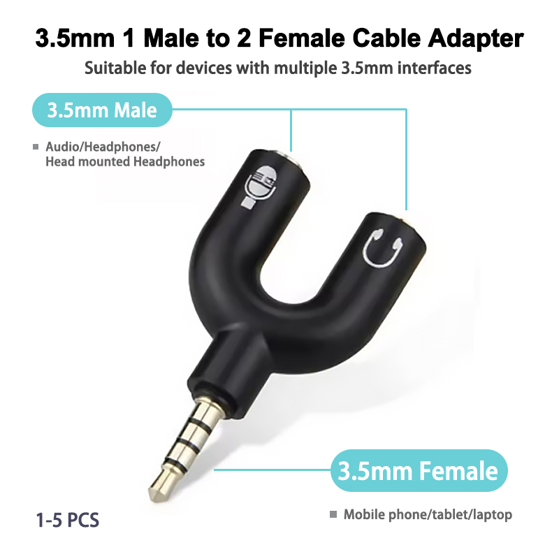Adaptador de micrófono divisor - Earphone Splitter Jack reseña y precio